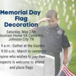 Memorial Day Flag Decoration  Mountain Home VA Cemetery